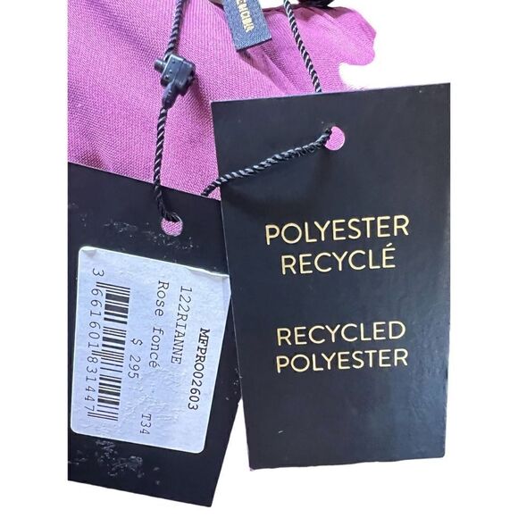 Maje SHORT SATIN-LOOK DRESS in Rose Fonse NWT Size 34/XS - Picture 9 of 9